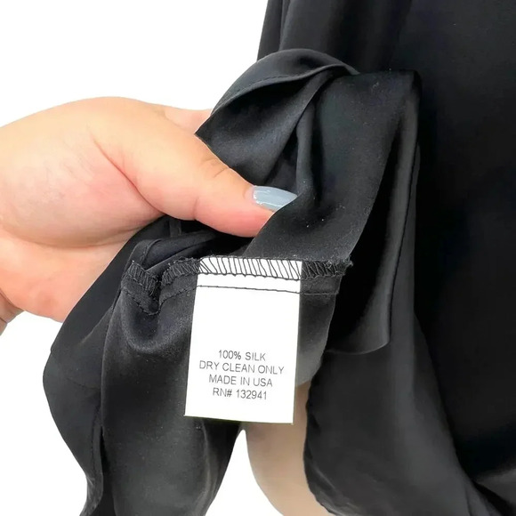 Amanda Uprichard Mini Dress Sleeveless Choker Neck Keyhole Silk Black Size Large - Picture 11 of 11